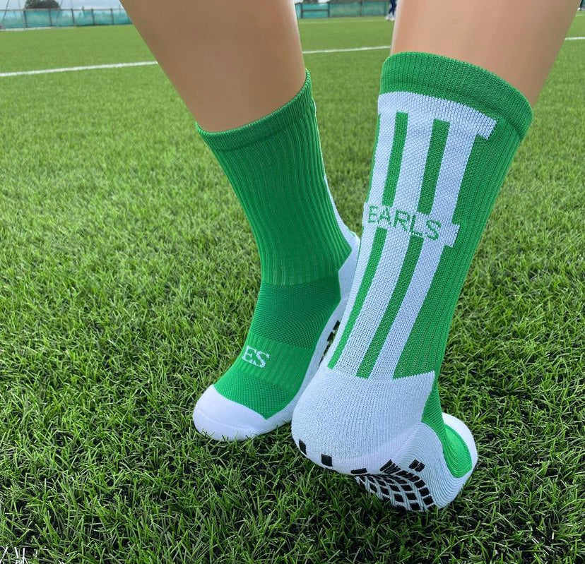 Earls Green/white Grip Socks