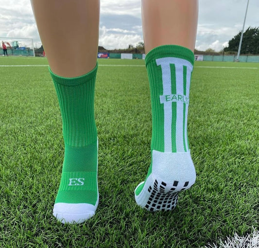 Earls Green/white Grip Socks